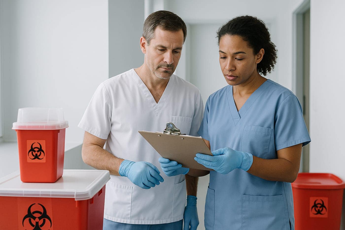 Bio Med Solutions professionals reviewing compliance documentation