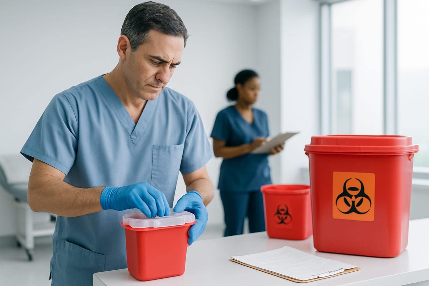 Compliant waste handling for urgent care