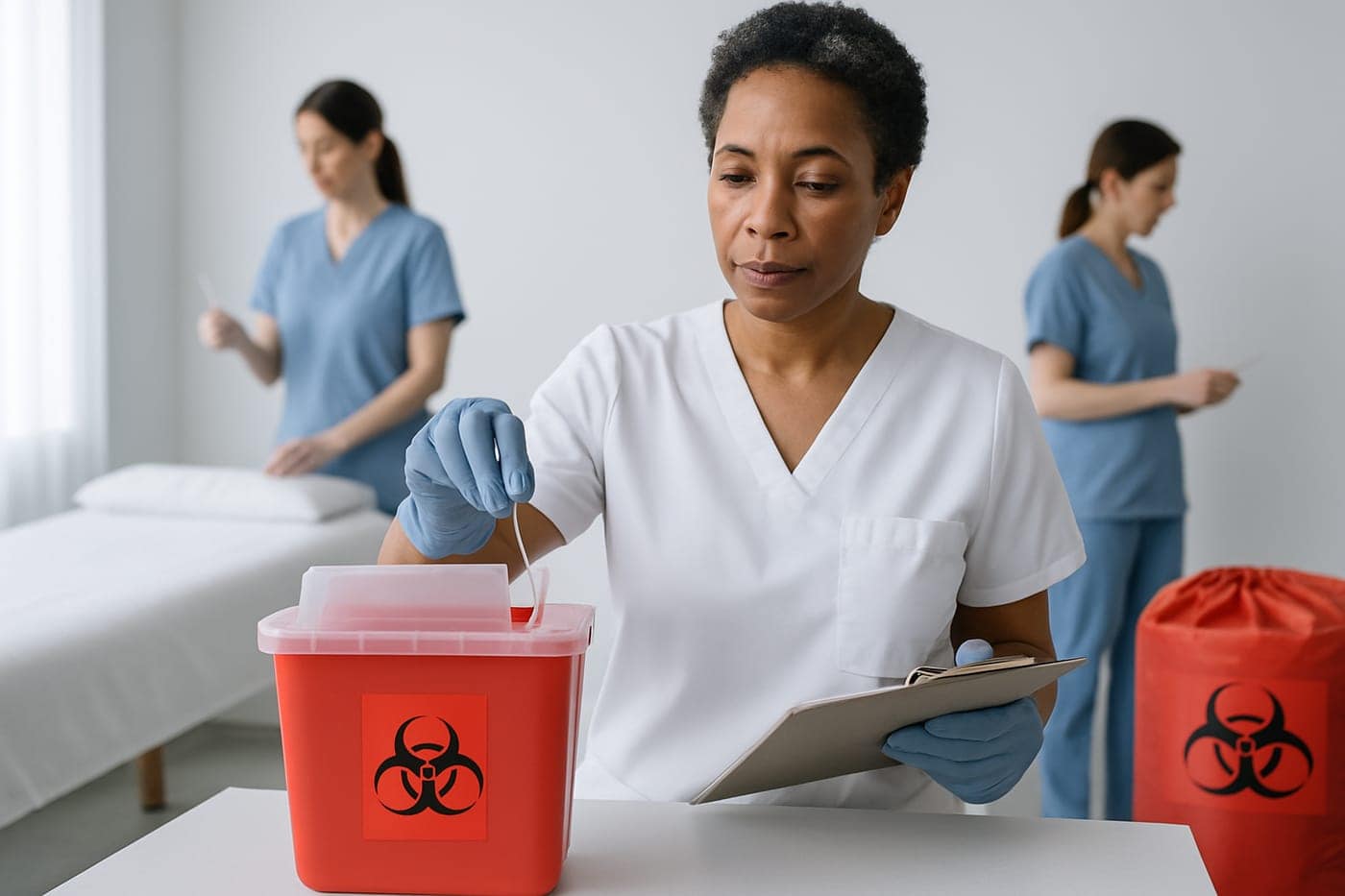 Compliant waste handling for acupuncture clinics