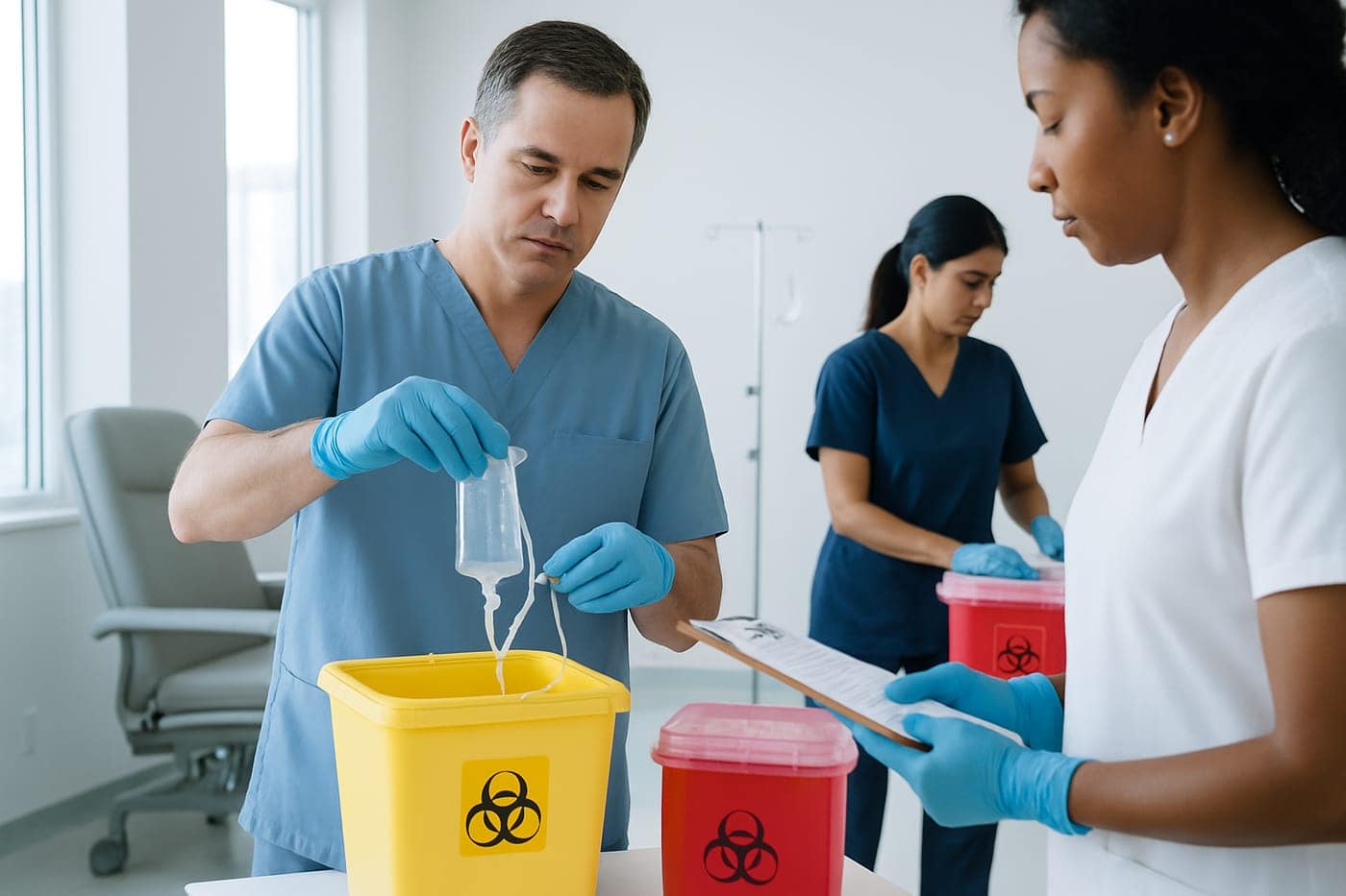 Compliant waste handling for oncology and infusion centers