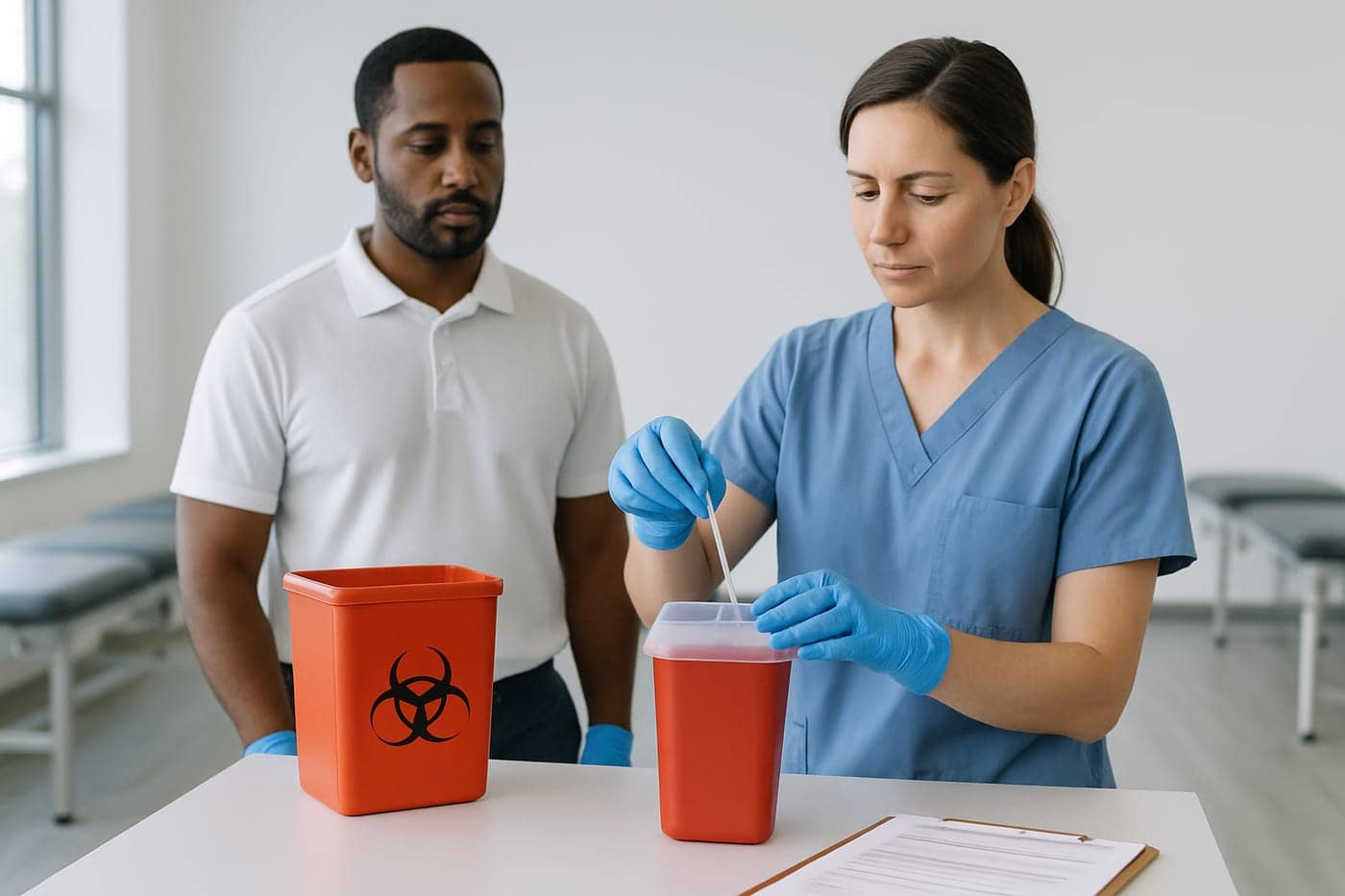 Compliant waste handling for physical therapy clinics
