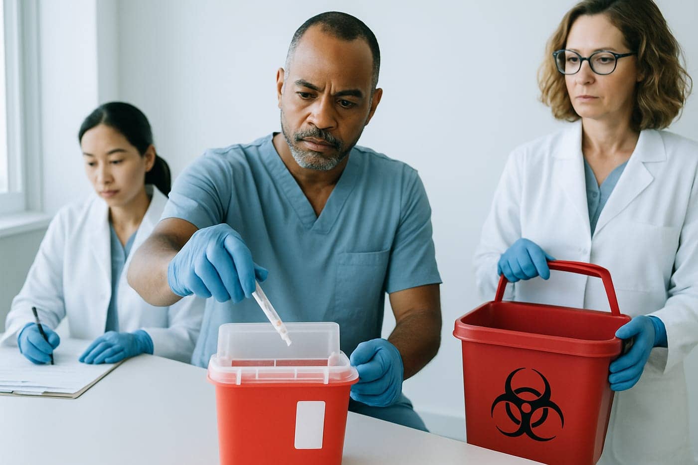 Compliant waste handling for psychiatric and mental-health facilities
